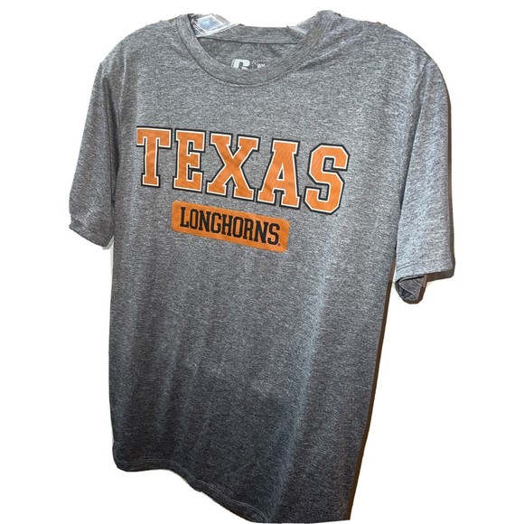 Russell Texas Longhorns UT Mens Sizes M Medium Polyester Gray Performance Shirt - Picture 1 of 6